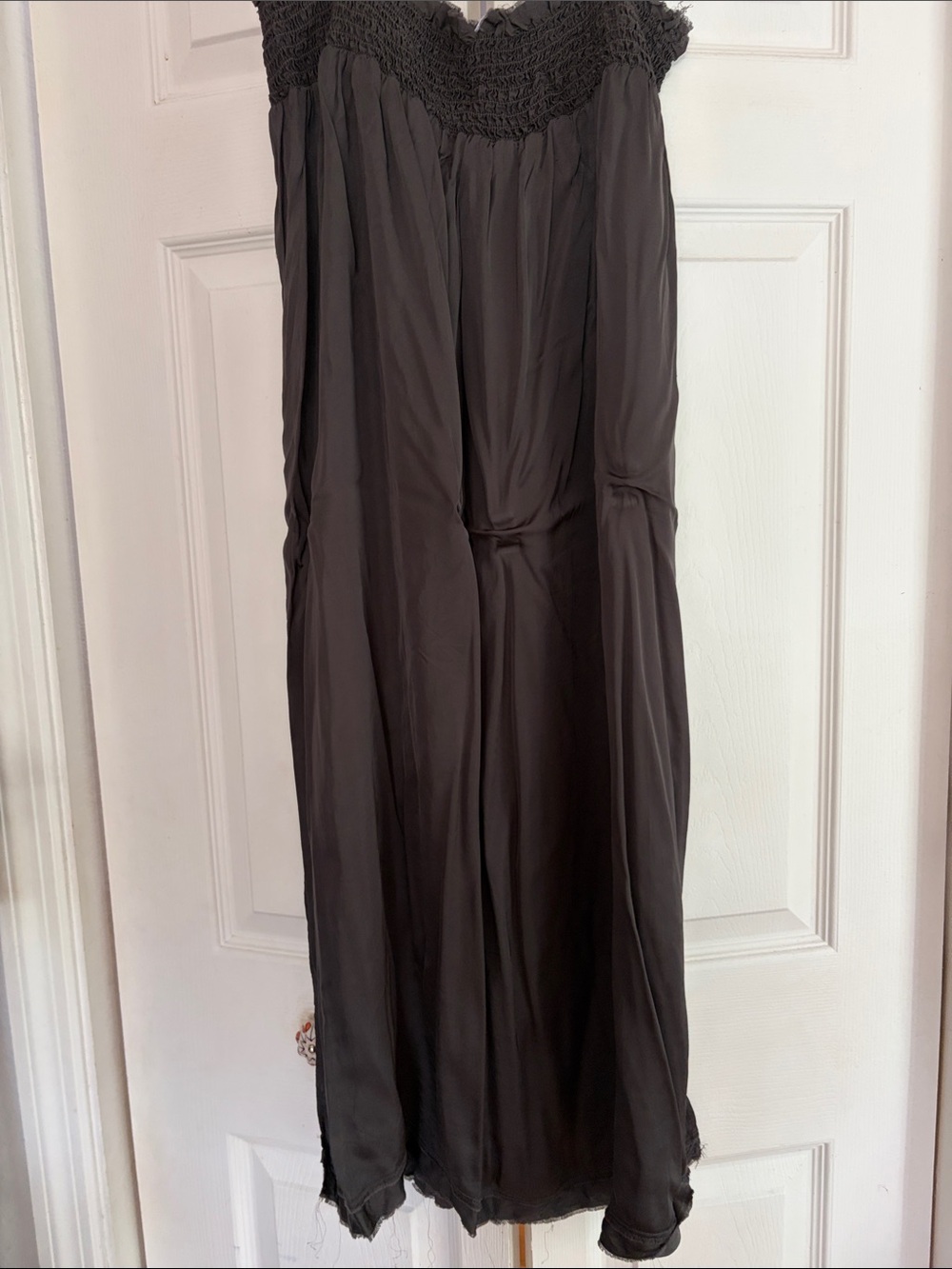 aerie Black Strapless Maxi Skirt with Smocked Waist